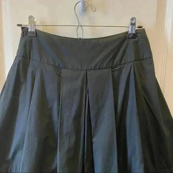 Vintage Alfred Sung Pleated A-Line Skirt 100% Cotton  Lined Black Size 4 - Picture 8 of 15